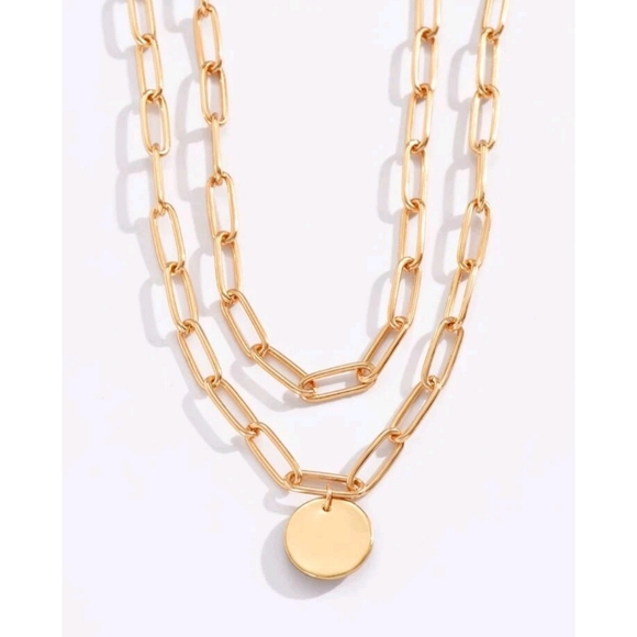 Anthropologie Gold Layered Necklace - Picture 2 of 4
